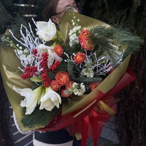 Новогодний букет "Искристый"